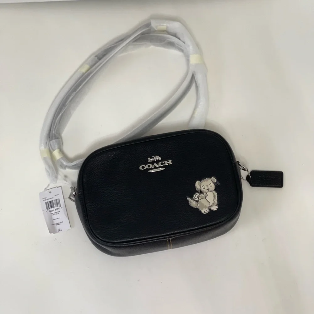 Coach Jamie Camera Bag With Happy Dog In Silver & Black Multi Color- New W/ Tag - Picture 12 of 16